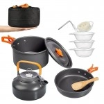 Outdoor Aluminum Cooking Set Camping Cookware Kit Water Kettle Pan Pot Travelling Hiking Picnic BBQ Tableware Equipment  Extra 2% off