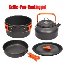 Outdoor Aluminum Cooking Set Camping Cookware Kit Water Kettle Pan Pot Travelling Hiking Picnic BBQ Tableware Equipment  Extra 2% off